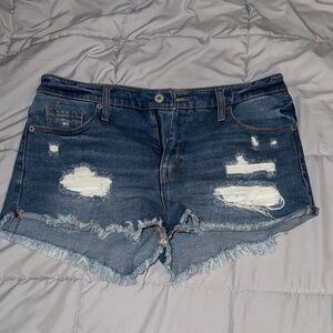 Distressed Denim Shorts